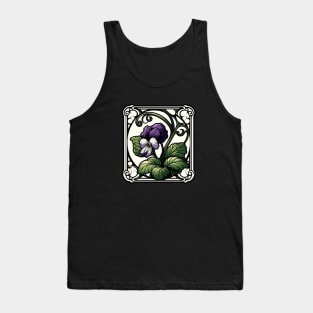 Art Nouveau violet February Birth month Flower Tank Top